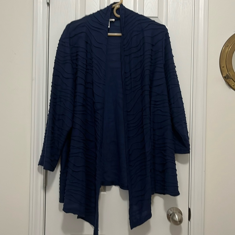 Dress Barn navy open front cardigan